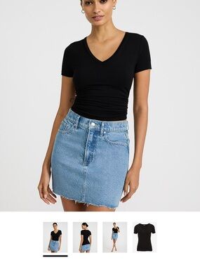 Express Black V-Neck Short Sleeve Tee - Classic Black
